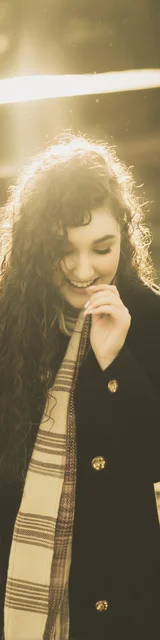 Free aesthetic bookmark featuring a girl wearing a scarf